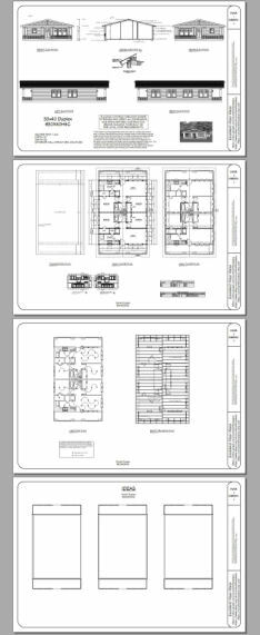 30×40 Duplex — 2 Bedroom 1 Bath — 1,200 sq ft — PDF Floor Plan — Model 4C