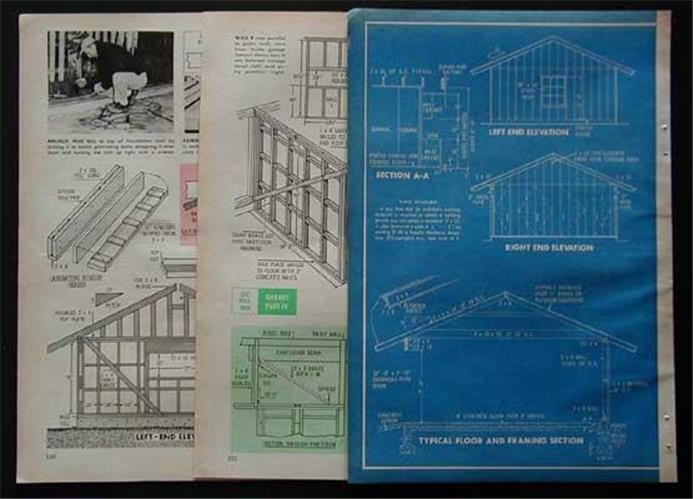 2 Car Garage HowTo build PLANS w/Patio Barbecue Shelter