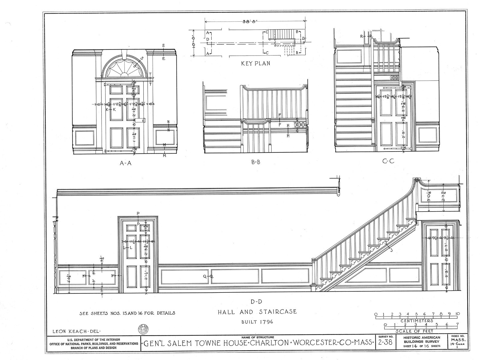 Federal style wood house, Traditional Colonial home, architectural blueprints