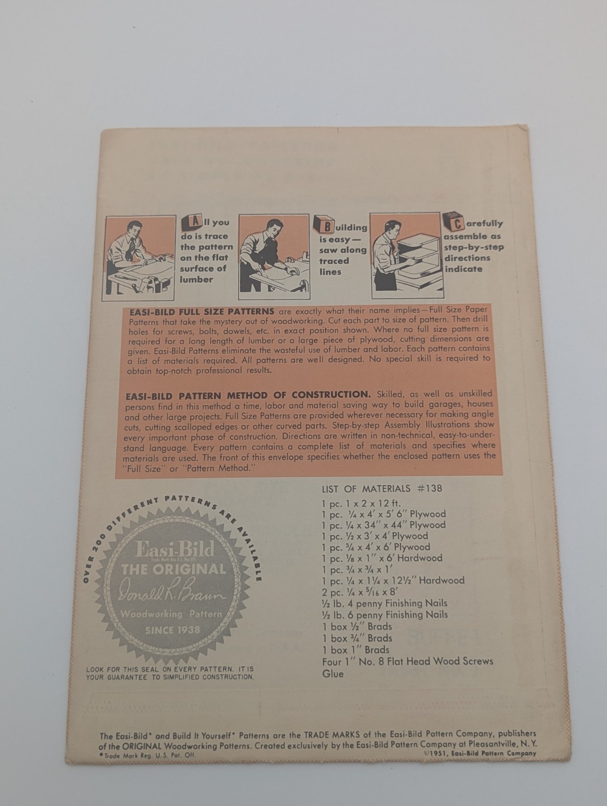LOT 5 Easi-Bild Build It Yourself Mcm pattern Woodworking Delta Rockwell Stanley