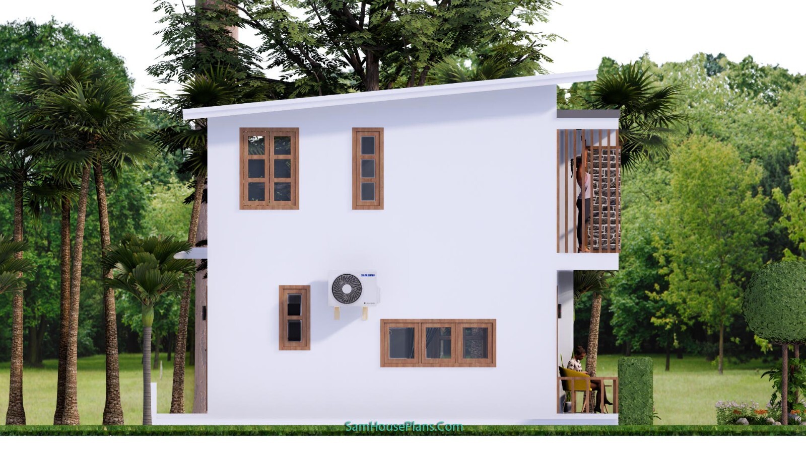 10×20 Feet Small House 3×6 Meter 1 Bed 2 Baths Shed Roof PDF Plan (A4 Hard Copy)