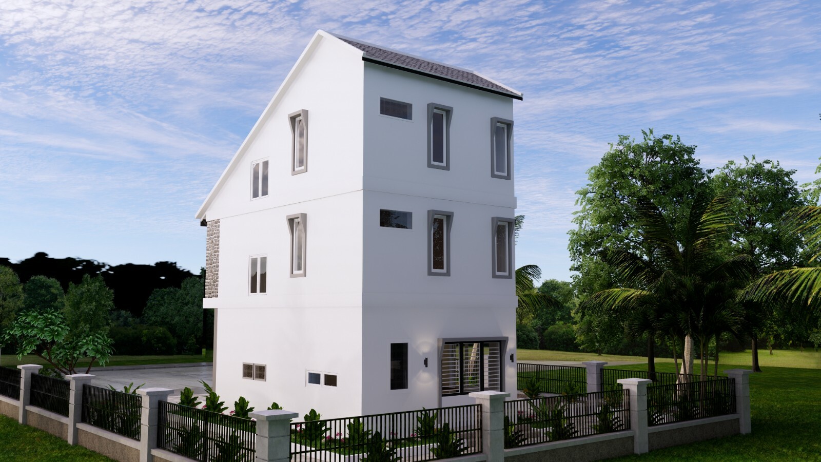 Small House Design 5.5×8 Meter 18×26 Feet 3 Beds 4 Baths Gable Roof A4 Hard Copy