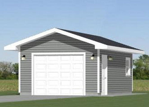 14×24 1-Car Garage — 336 sq ft — PDF Floor Plan — Model 1C