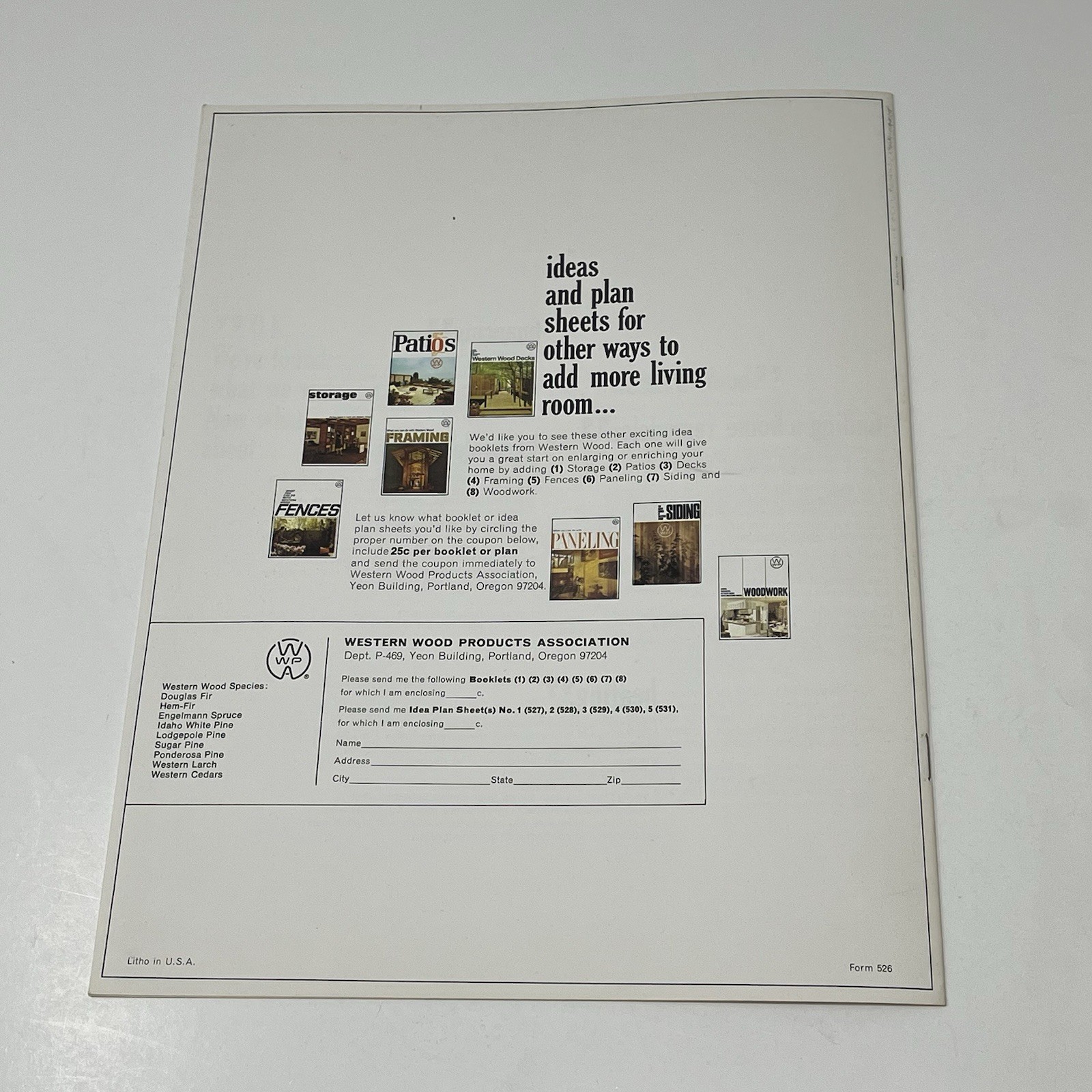 1960’s Western Wood Products More Family Room House Design Idea Dealer Brochure