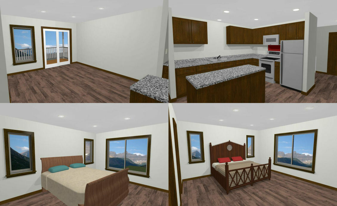 60×50 Apartment with 2-Car 2-RV Garage – PDF FloorPlan – 1,694 sqft – Model 1B