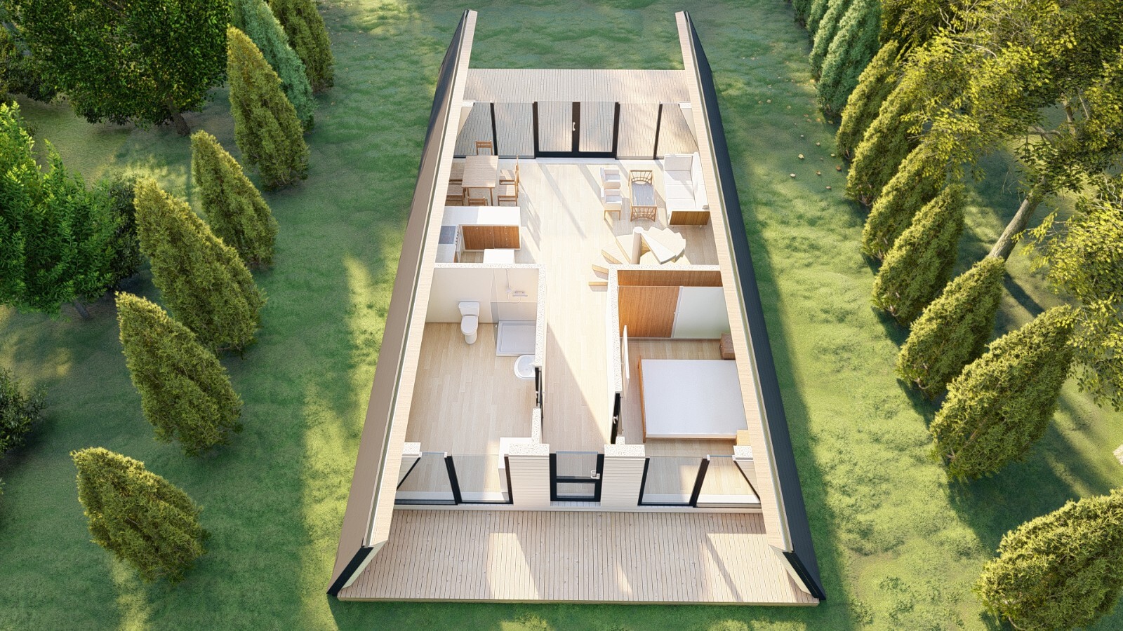 26X47 Modern DIY A-Frame Cabin Architectural Build Plans, 38 detailed pages PDF