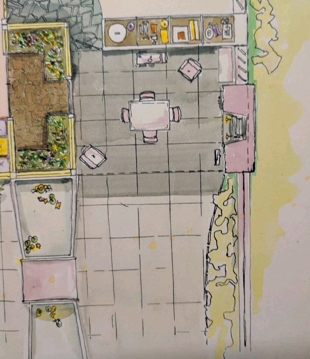 Full Color Artist Drawn House Floorplan