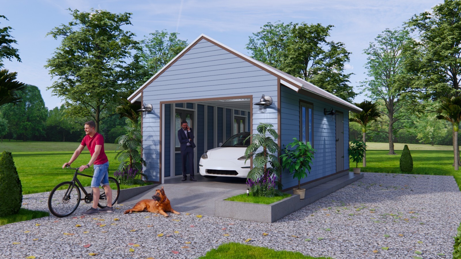 13×23 Feet 4×7 Meter 1 Car Garage Shed Plan PDF Plans (A4 Hard Copy)