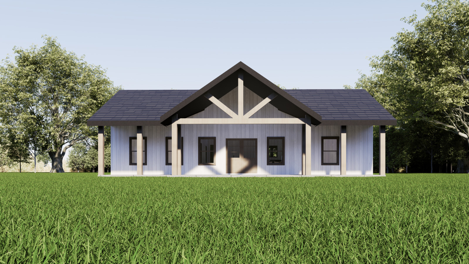 House Plan, 3 Bedroom 2 Bath with Front & Rear Porch, 1600 sq ft | PDF DOWNLOAD