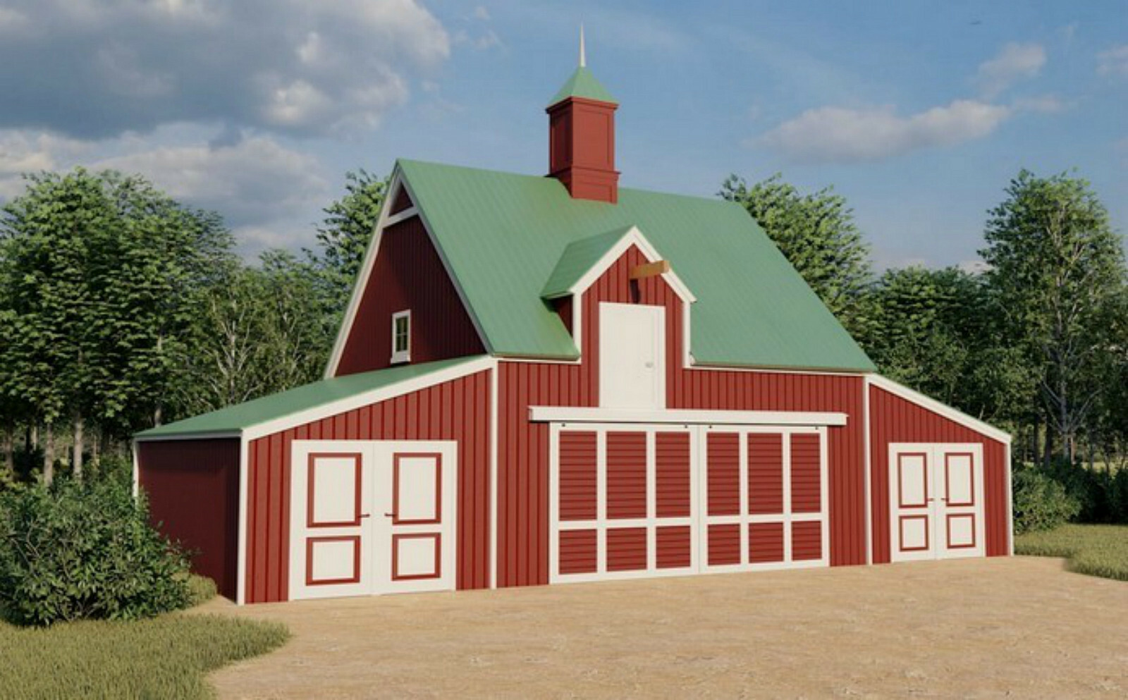 29 Country Garage Designs – Complete Pole-Barn Construction Blueprints