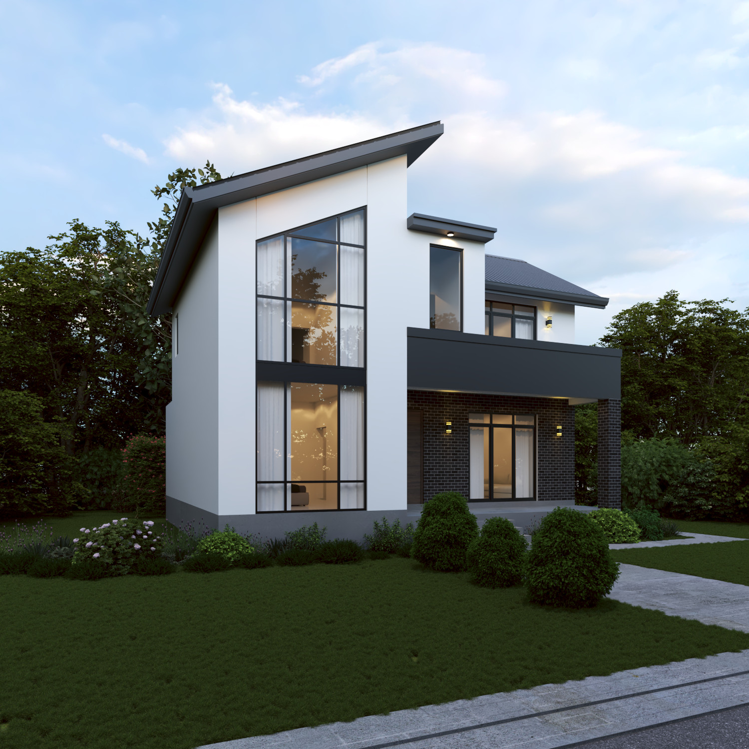 American Style Modern House Plan AutoCAD File & PDF For Blueprint Plans