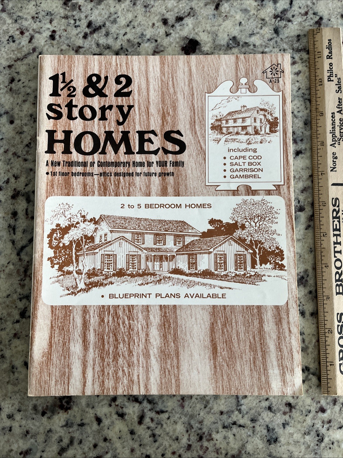 Vintage 1970 Cape Cod Salt Box Garrison Homes Plans Design Catalog Blueprints