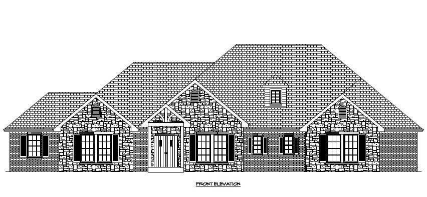 Construction Plans/ 2650 SF Conditioned space House w/3 car garage 4BR 2.5 Baths