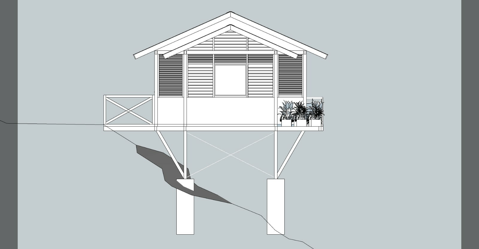 Modern Cabin House Plan 3D images DWG CAD File And PDF For Blueprint Plans