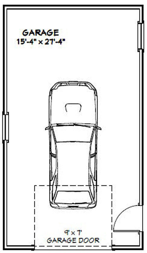 16×28 1-Car Garage — 448 sq ft — PDF Floor Plan — Model 5C