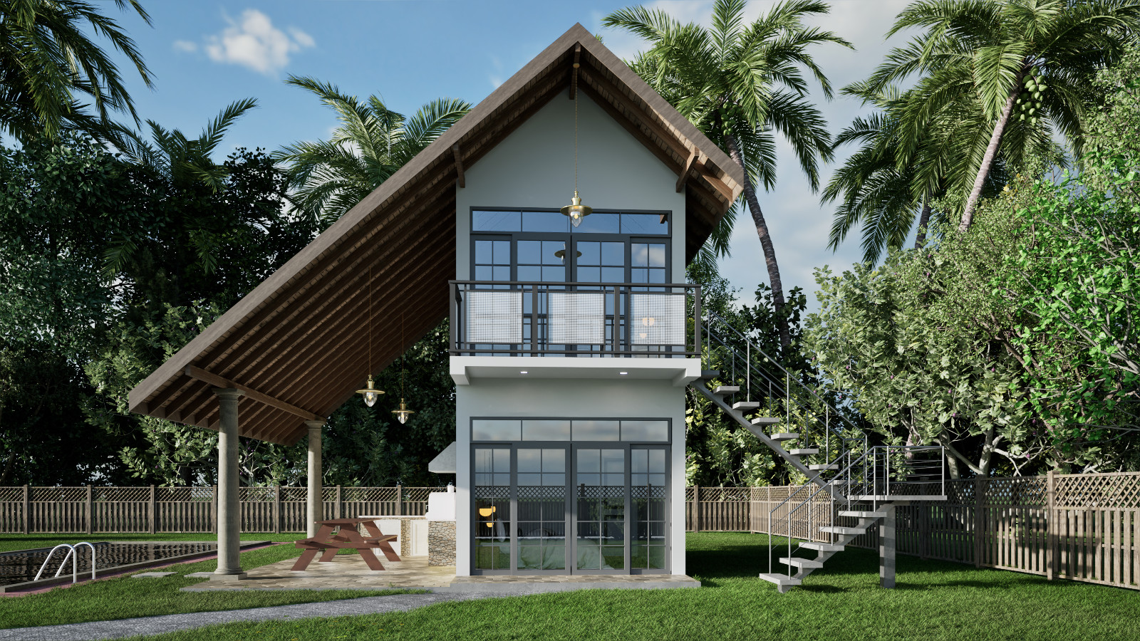 House Plan/2 Bedroom,2 Bathroom Two story home 3D Images, CAD File & PDF