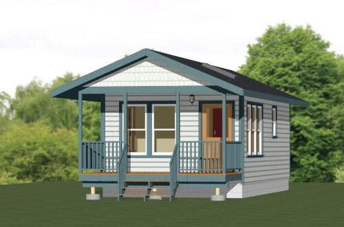 14×28 Tiny House — 391 sq ft — PDF FloorPlan — Model 3E