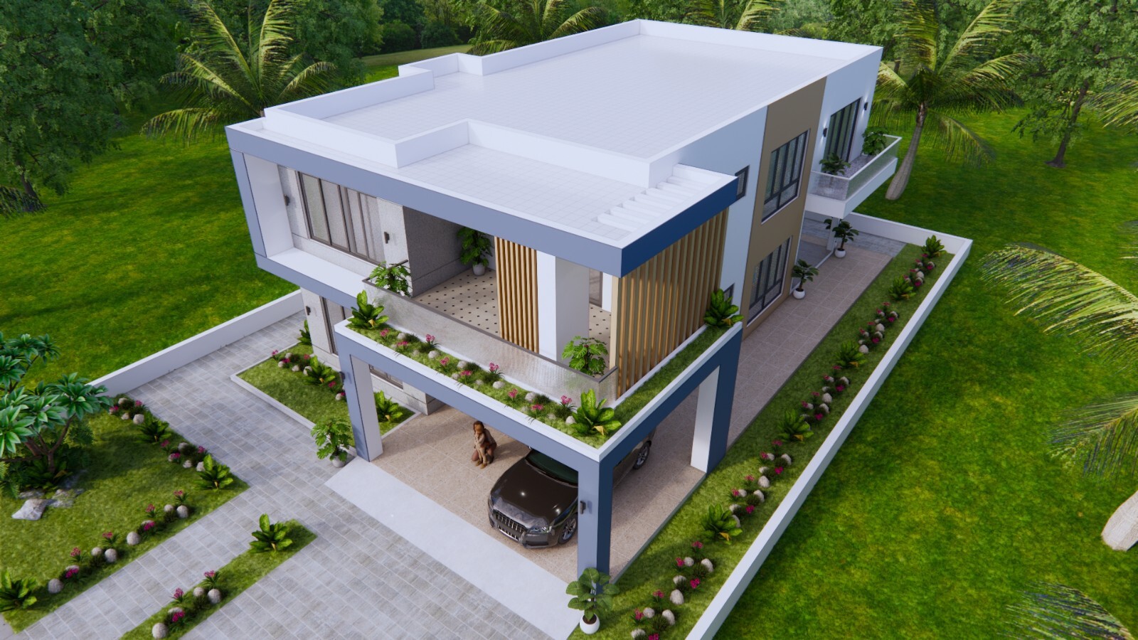 30×49 Feet House Plans 9×15 Meter 5 Beds 7 Baths Terrace Roof PDF (A4 Hard Copy)