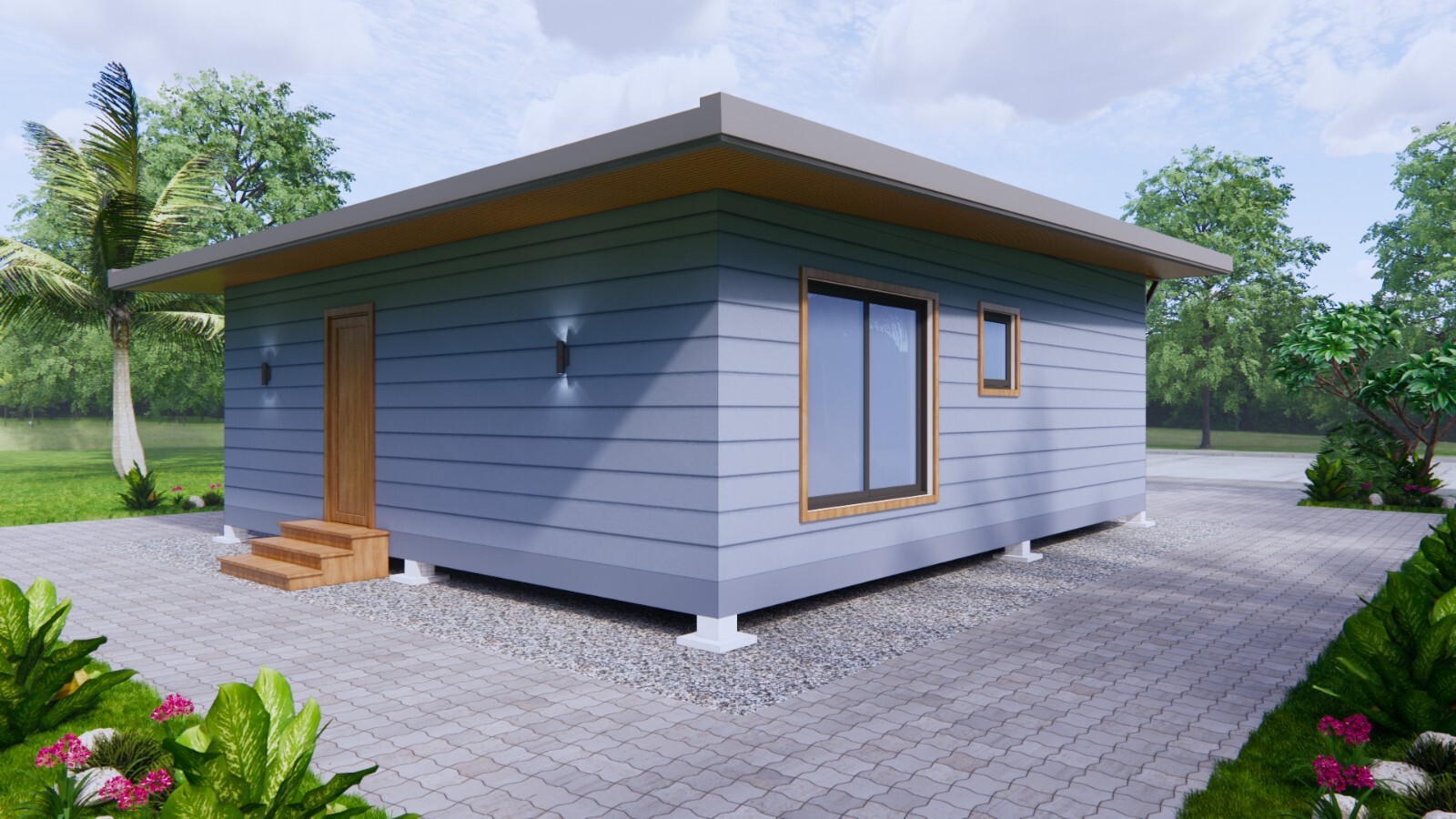 26×30 Feet Small House Plan 8×9 Meter 2 Beds 2 Bath Shed Roof PDF (A4 Hard Copy)