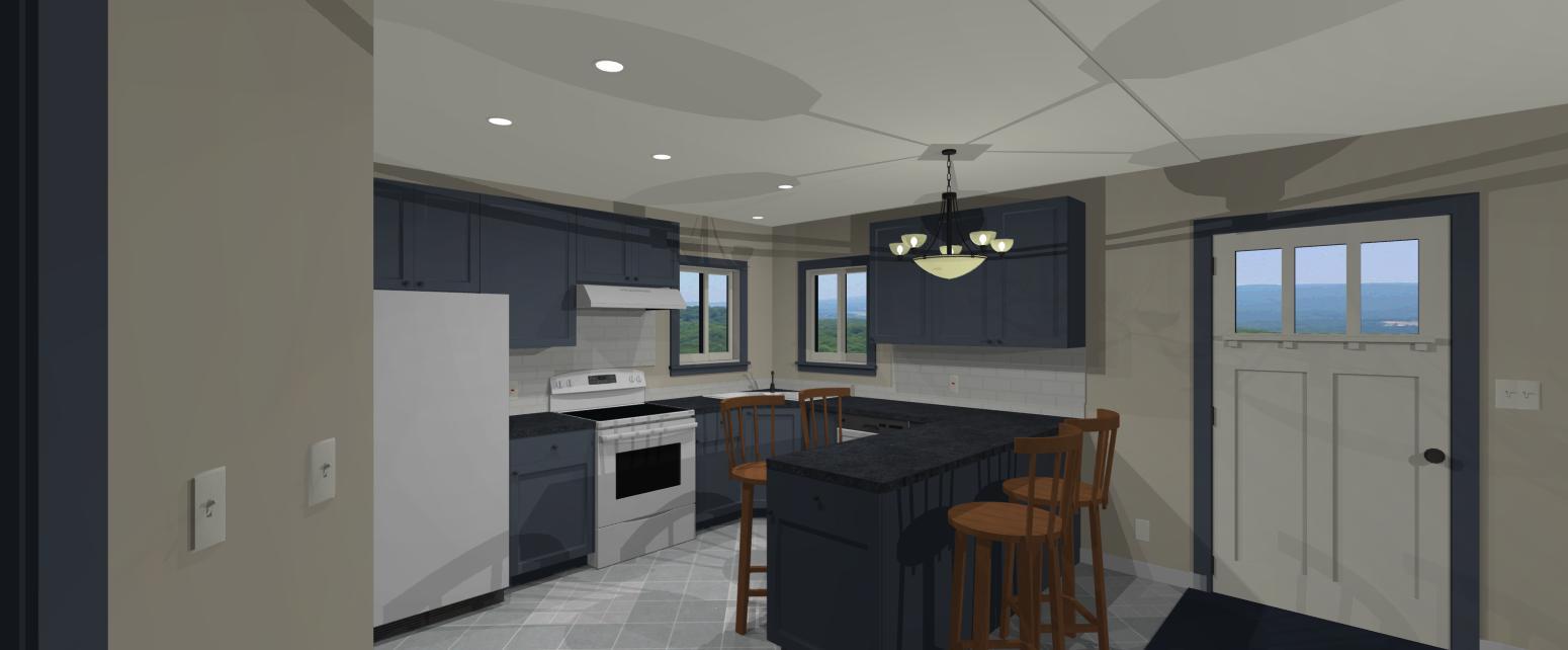 Modern Wing Small House Plans (600 sq.ft.) one bedroom. FREE SHIPPING