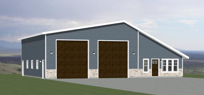 56×48 2 RV Garage – 1 Bedr 1 Bath – 2,649 sq ft – PDF Floor Plan – Model 1A