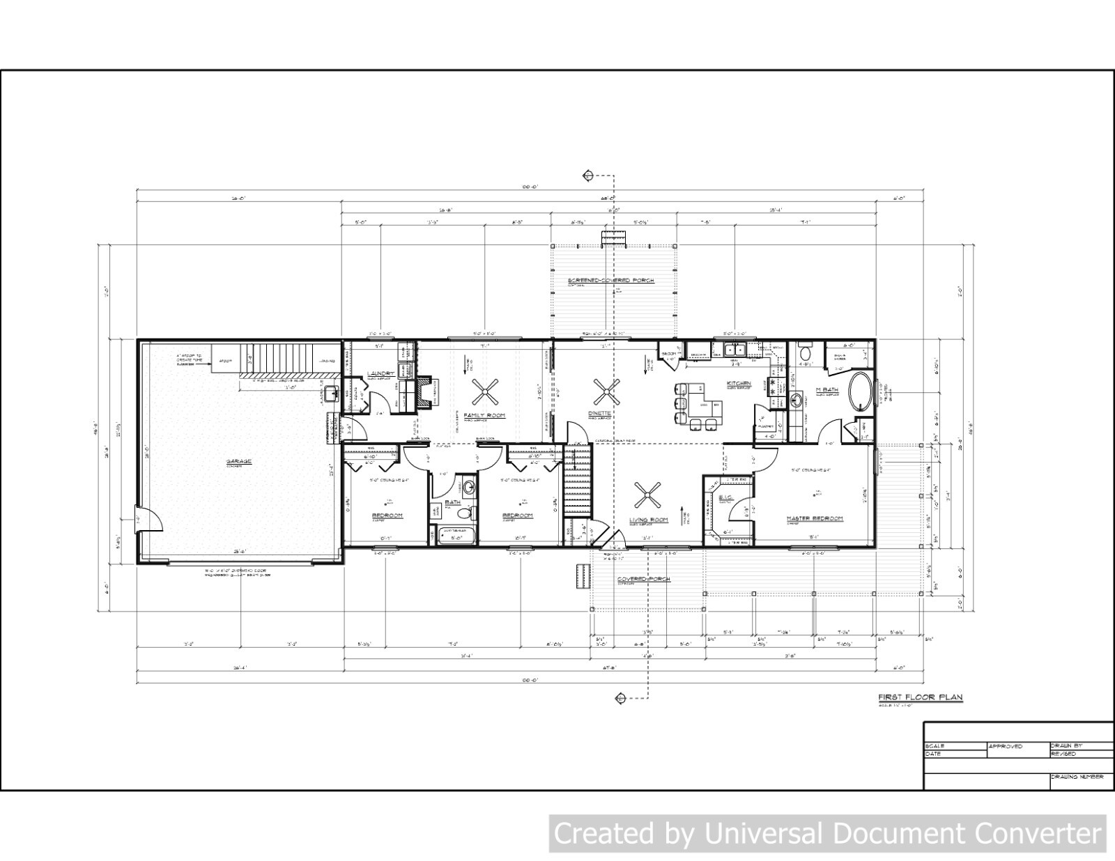 Full Set of single story 3 bedroom house plans 1,813 sq ft