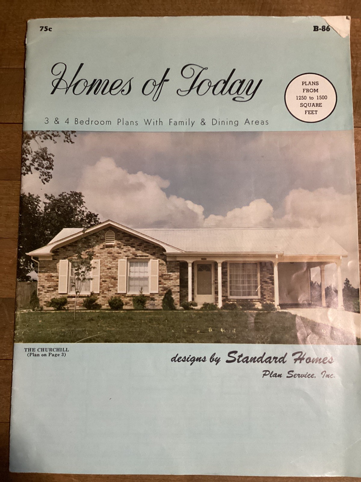 Vintage : HOUSE PLANS «Homes Of Today» B-86 Standard Homes Plans UNITED STATES