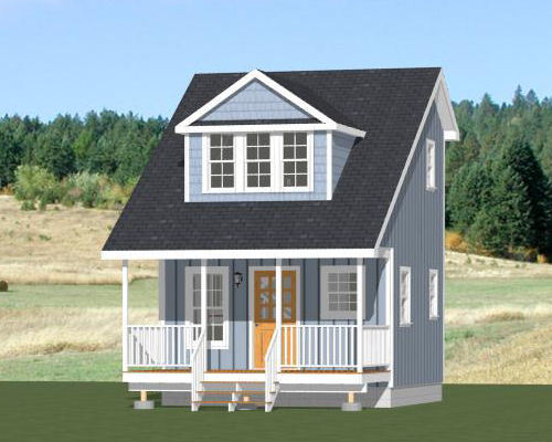 16×16 Tiny House — 492 sq ft — PDF Floor Plan — Model 3