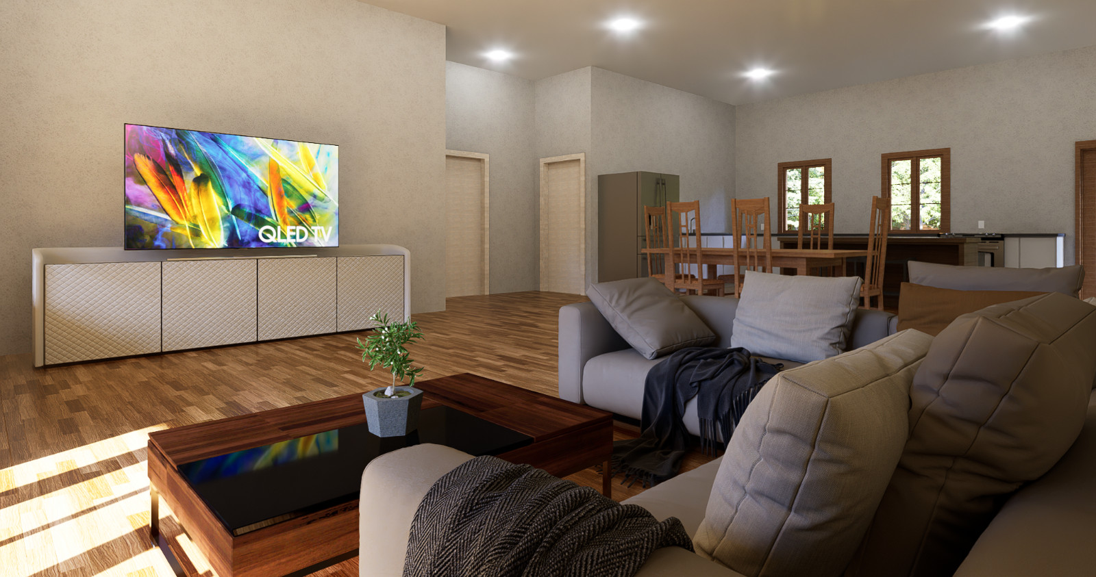 Barndominium House Plan, 3 Bedroom 2 Bath with 2 car garage, 50’x36′ Plan| PDF