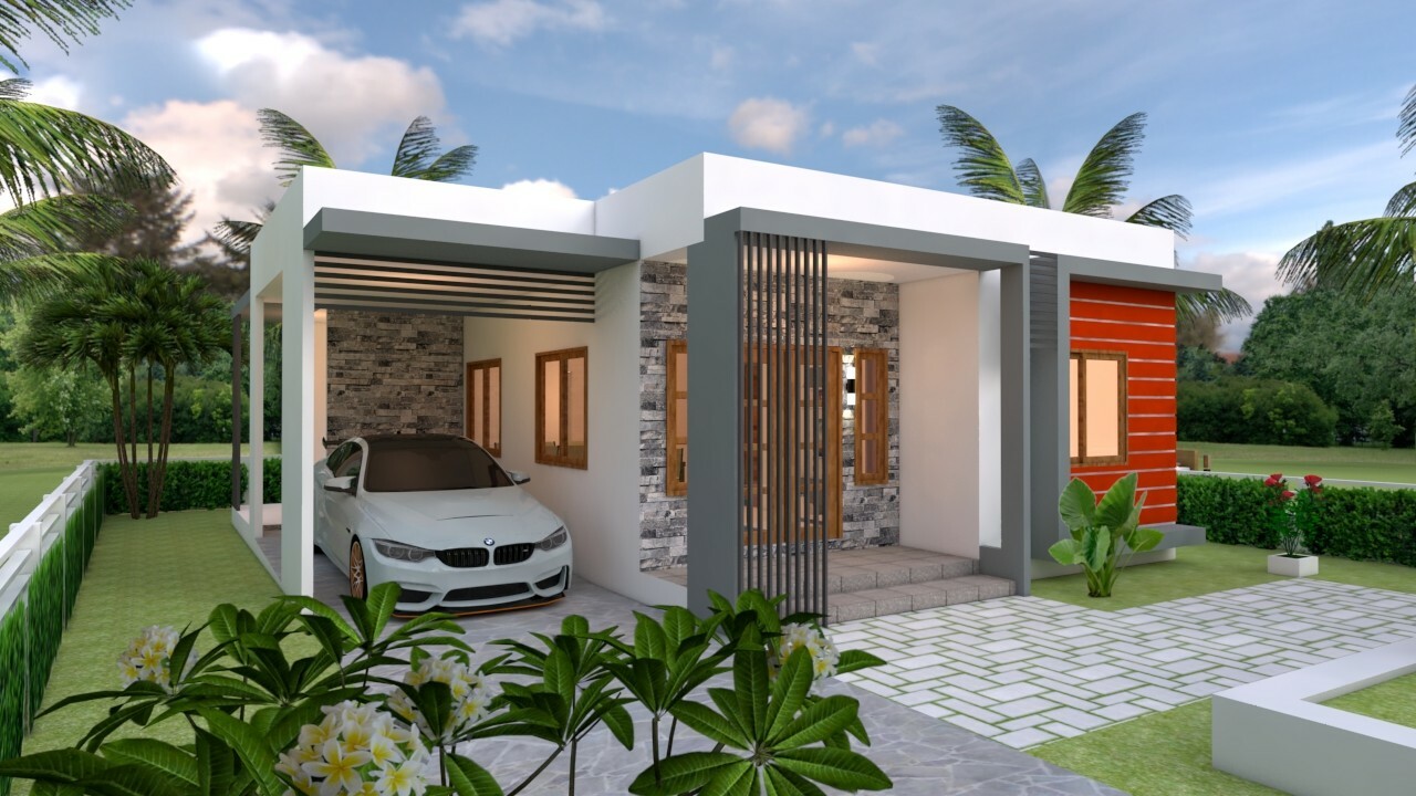Small House Plan 10×11 Meter 33×36 Feet 3 Beds 2 Baths Terrace (A4 Hard Copy)