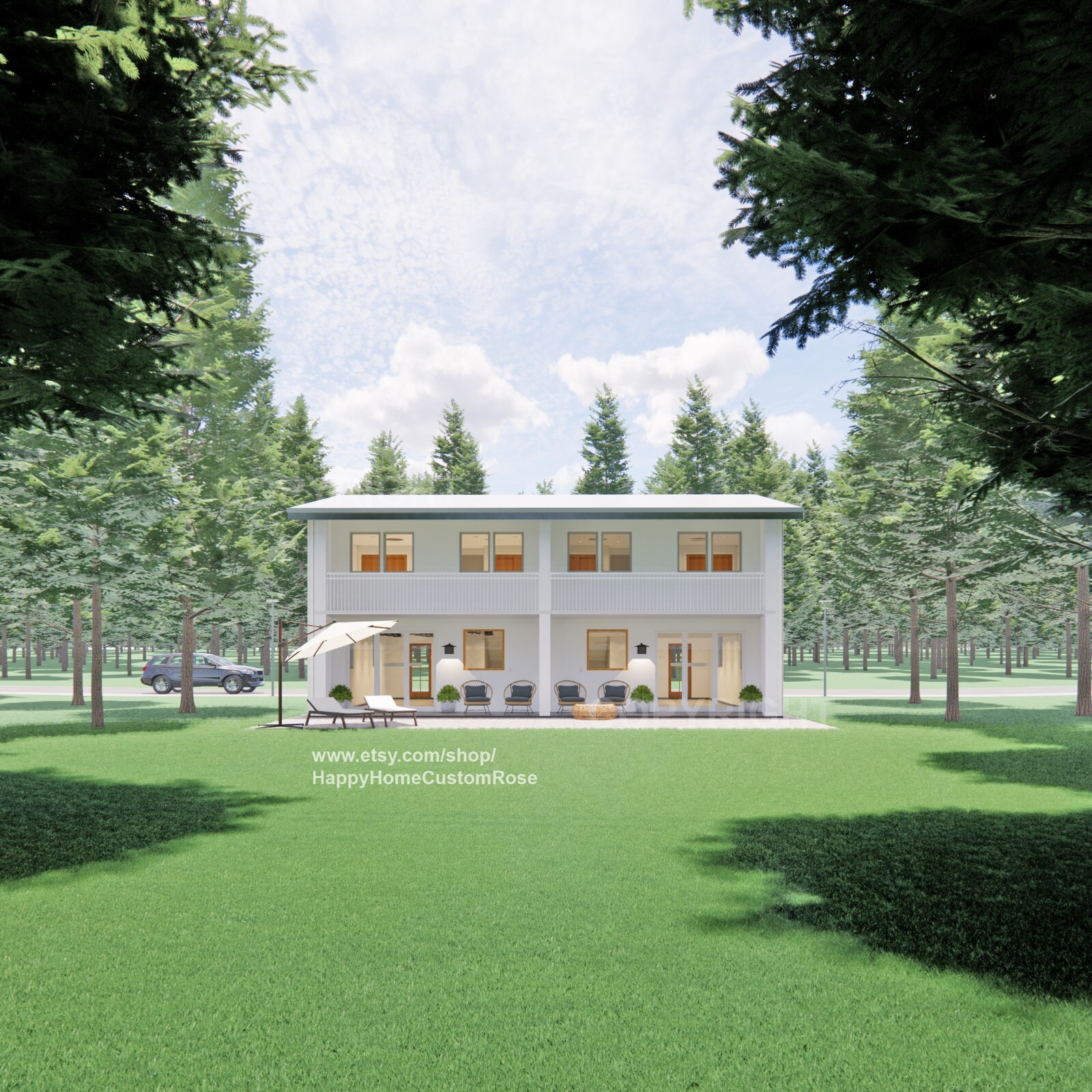 Two level duplex Investment Plan – 2 Bed 1 bath – 1200 SF – Drawings Blueprint