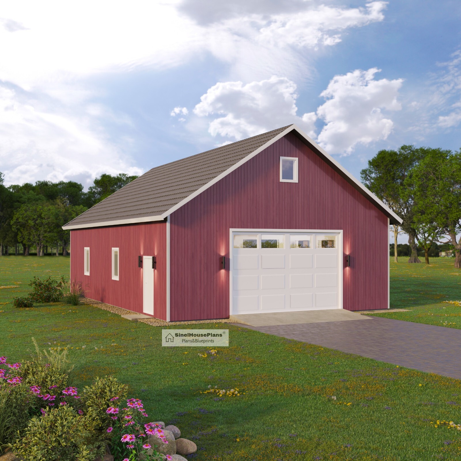 32′ x 48′ Post Framed Garage plans, Pole Barn Construction Blueprints