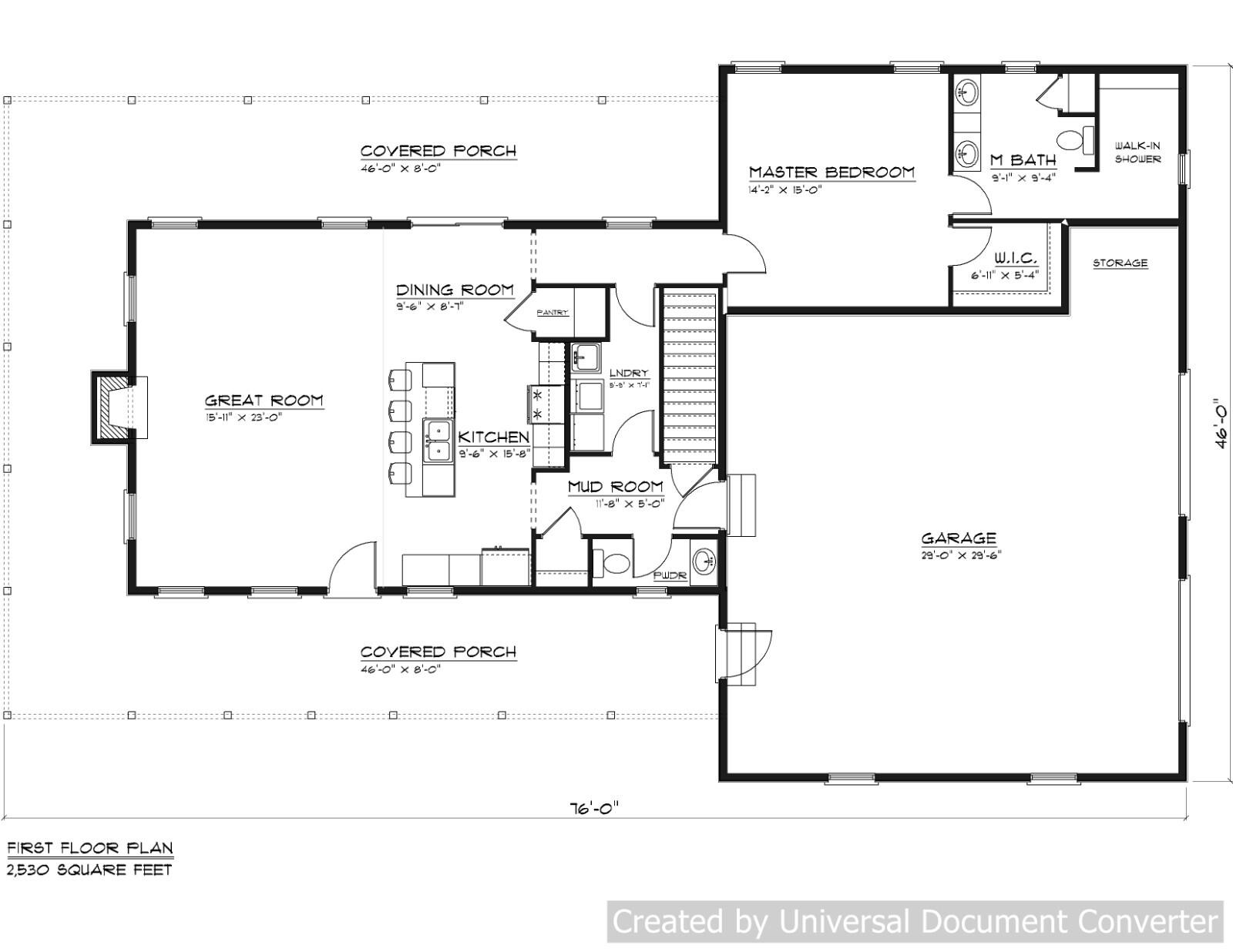 Full Set of single story 3 bedroom house plans 2,530 sq ft