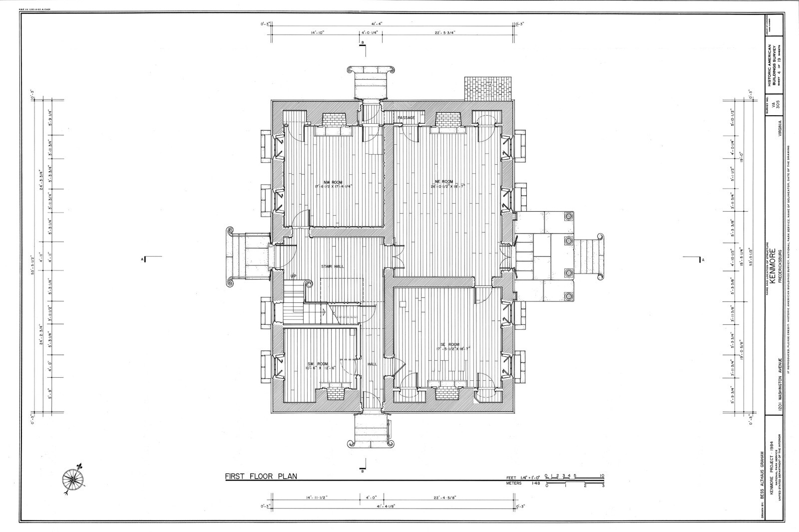 Kenmore Plantation, traditional colonial house, 4+ bedrooms, printed home plans