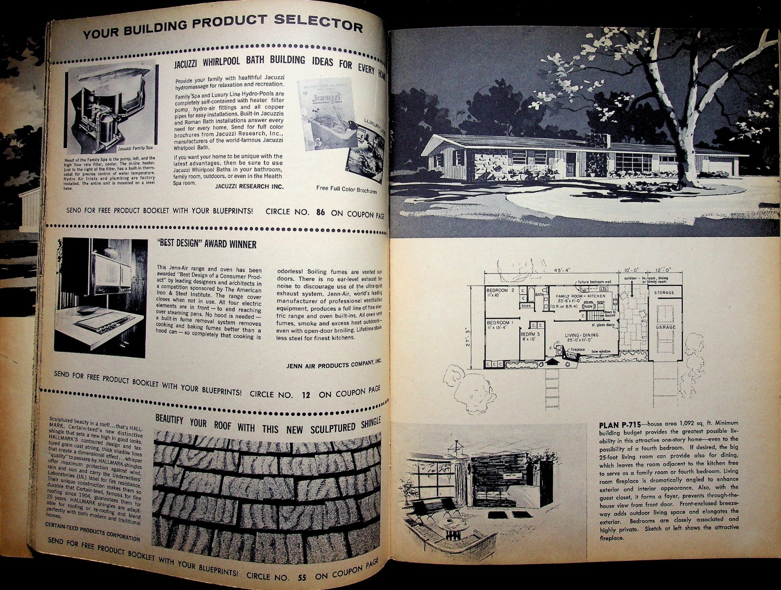 Vtg 1967 Distinguished Home Plans & Products Winter Edition (50 + Pgs.)