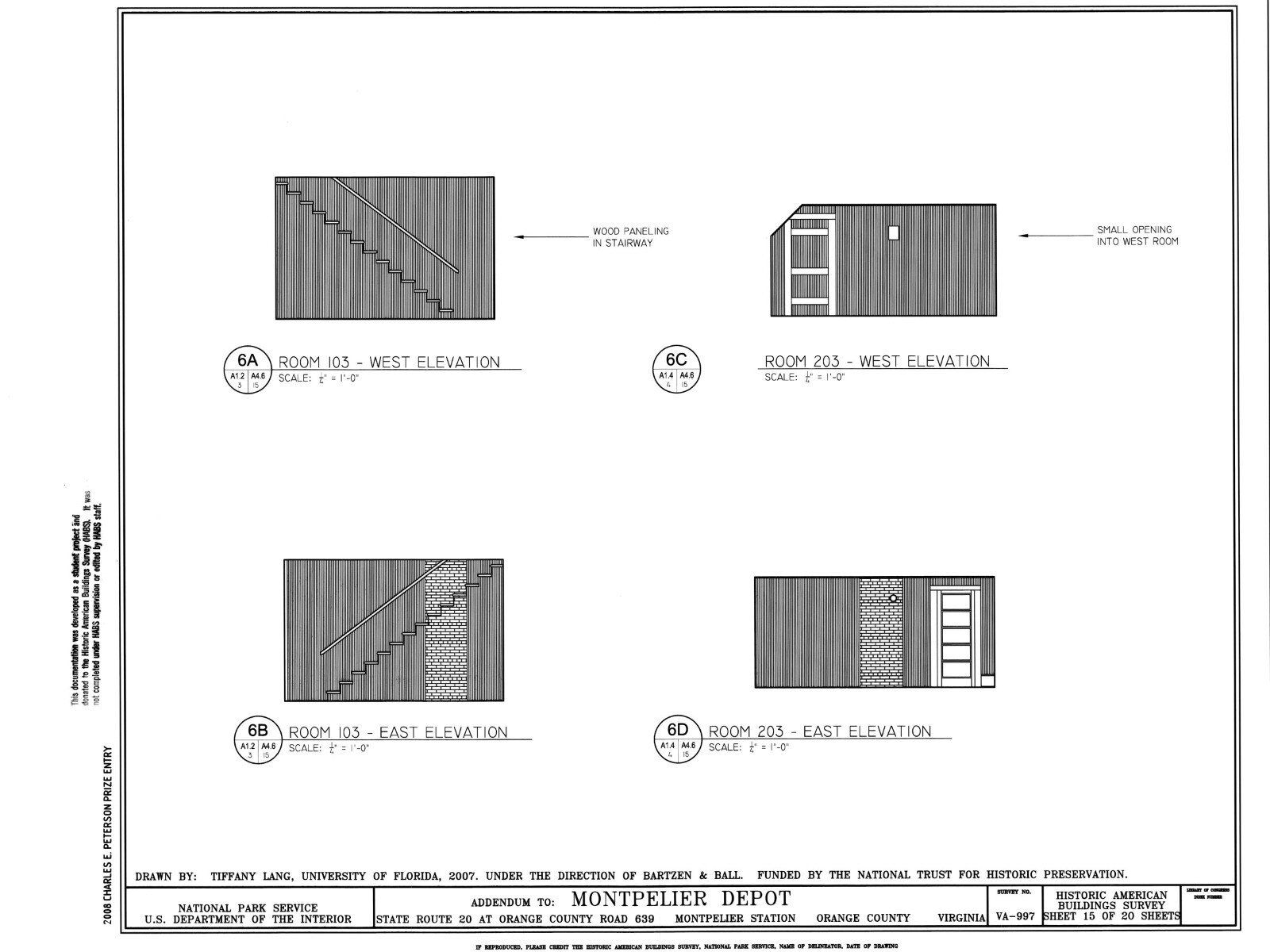 Southern Railroad Station, Montpelier, VA, architectural drawings, large set