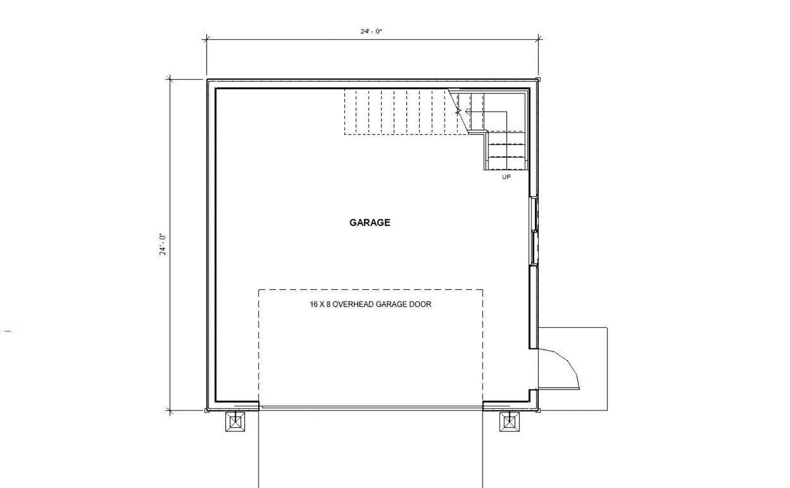 2 Car Garage with Storage Attic – 24×24 Garage Plans – Digital Blueprints