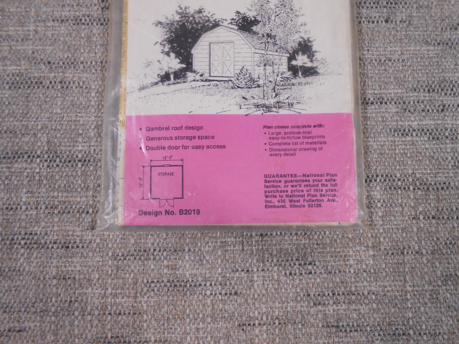 Do-It-Yourself Barn Storage Shed Plans VTG National Plan Service, INC. 12′ x 12′