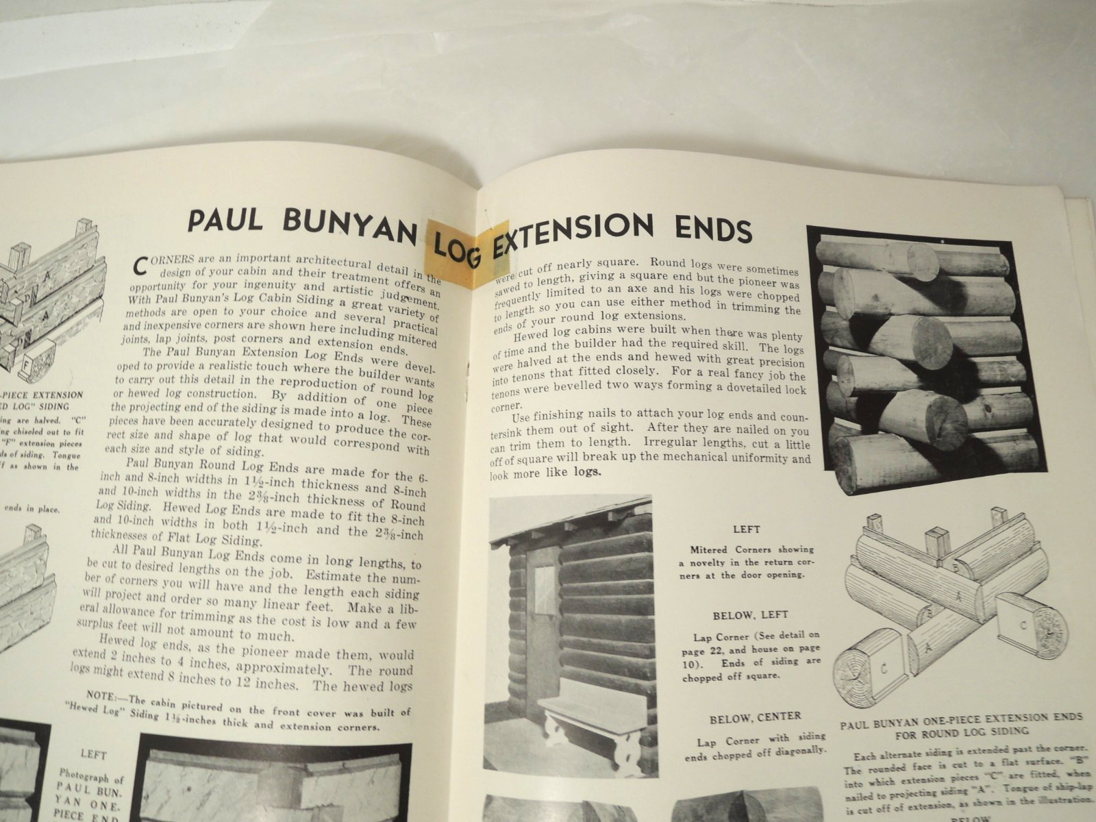 Paul Bunyan’s Log Cabin Booklet Red River Lumber 40 pp. 1937 [Acceptable]
