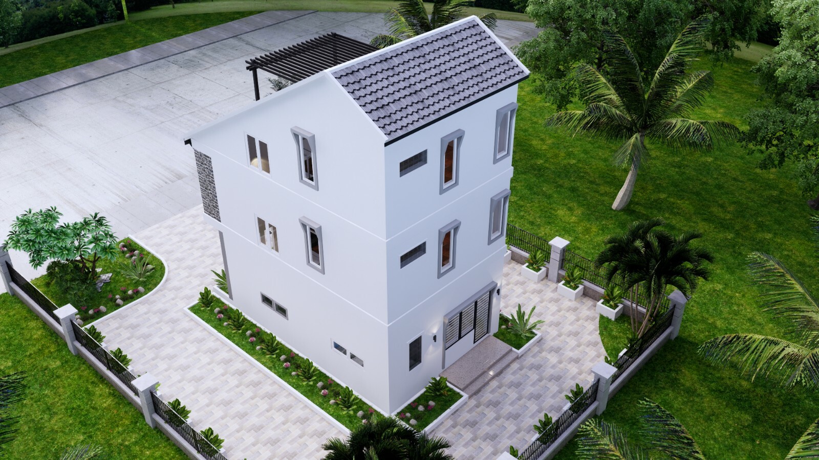 Small House Design 5.5×8 Meter 18×26 Feet 3 Beds 4 Baths Gable Roof A4 Hard Copy