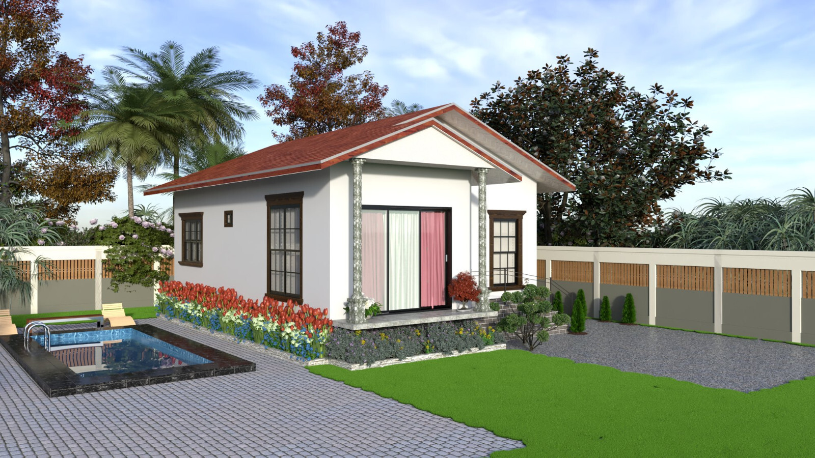 Modern House Plan with Blueprint PDF, DWG & 3D Design- 825sqft (No 09)