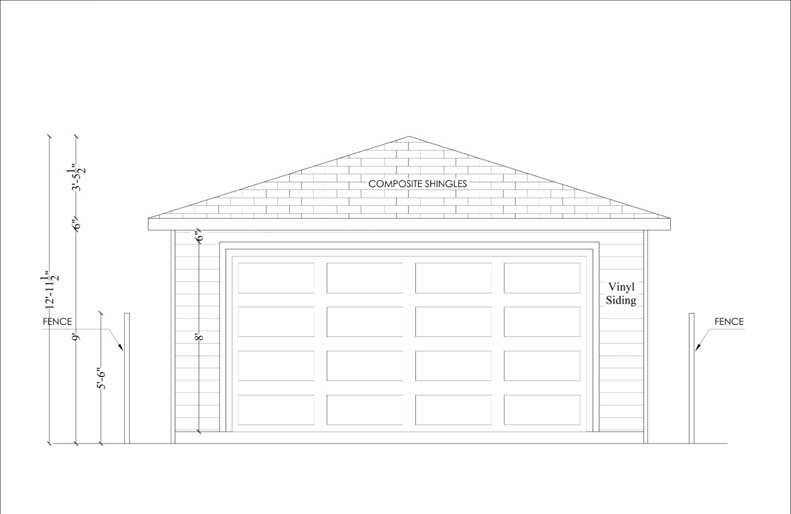 20’x25’ Garage Plans – Includes Floor Plan, Elevations, Sections, Foundation