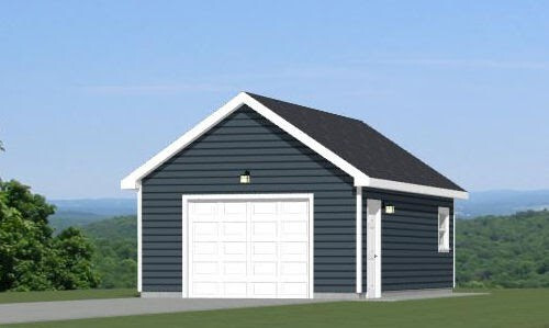 16×28 1-Car Garage — 448 sq ft — PDF Floor Plan — Model 5C