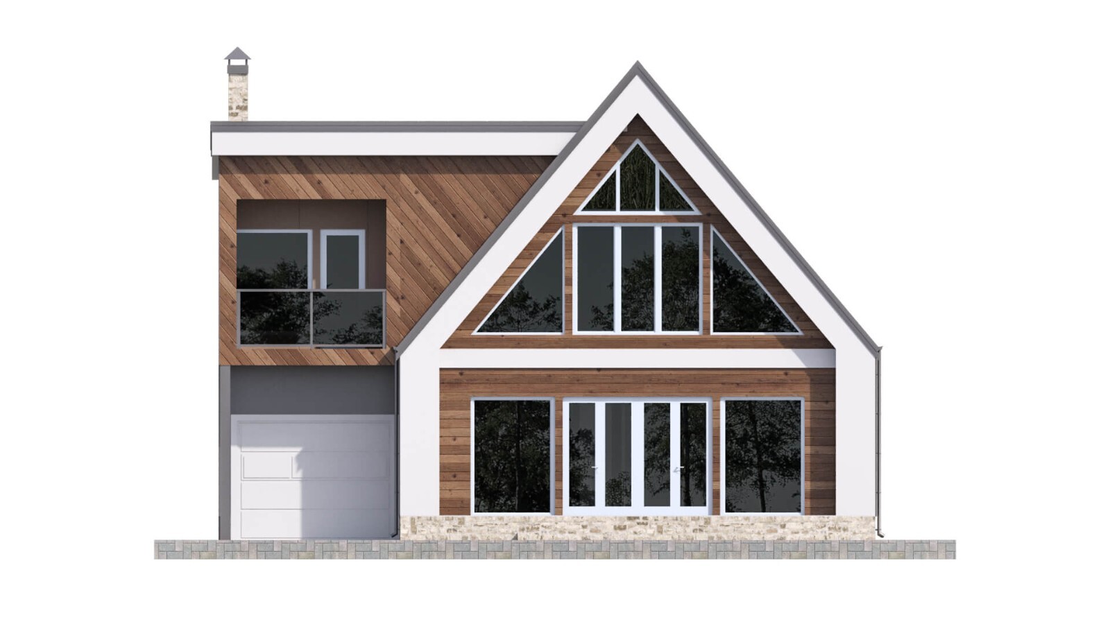 43’x29’ 3 Beds, 4 Baths Cozy A-Frame House Architecture Plans PDF Download.