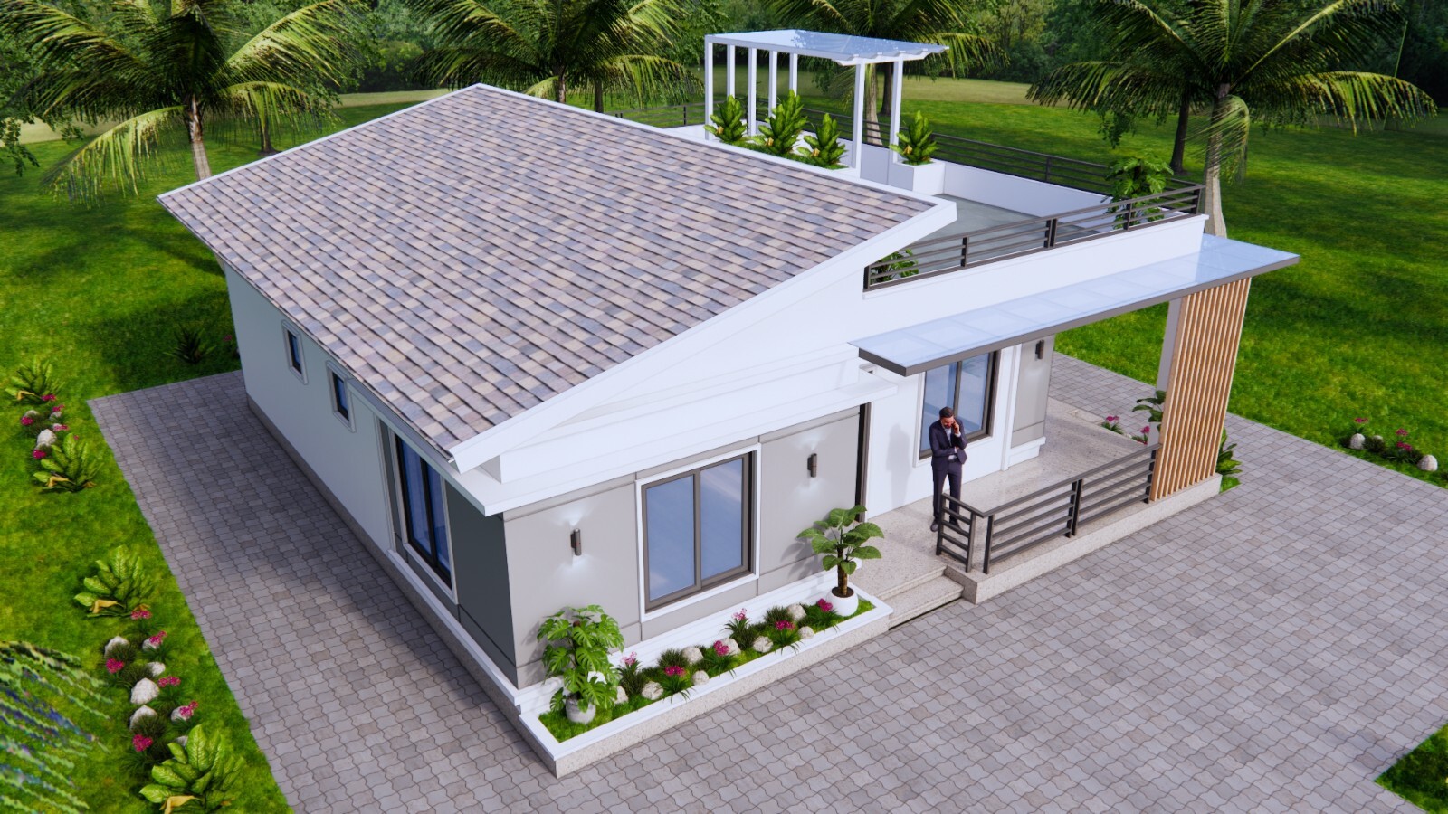 33×33 Feet Small House Plan 10×10 Meter 3 Bed 2 Bath Terrace PDF & A4 Hard Copy