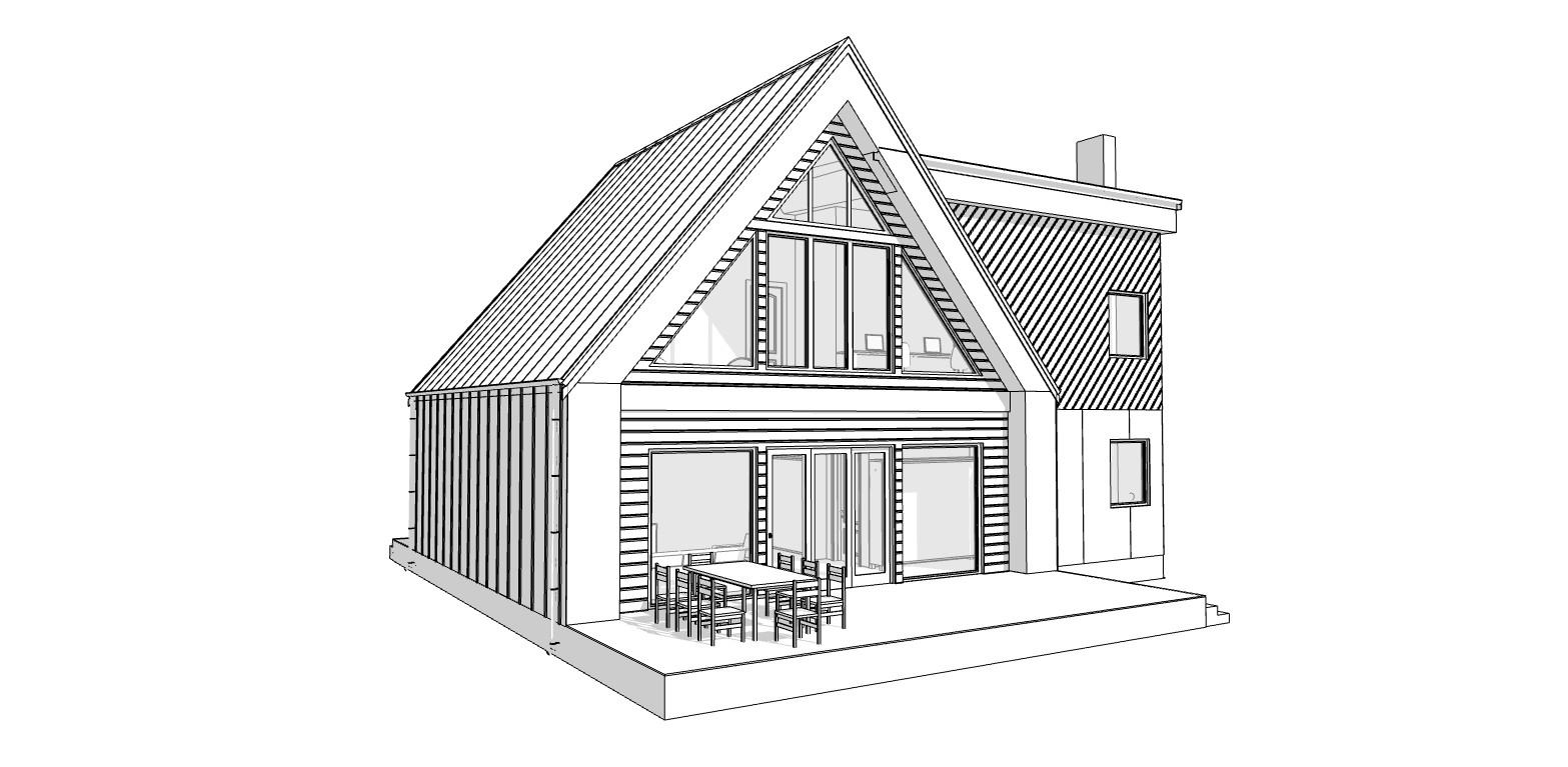 43’x29’ Cozy A-Frame Cabin, 3-Beds, 4 Baths, Garage, 1775SF PDF Download