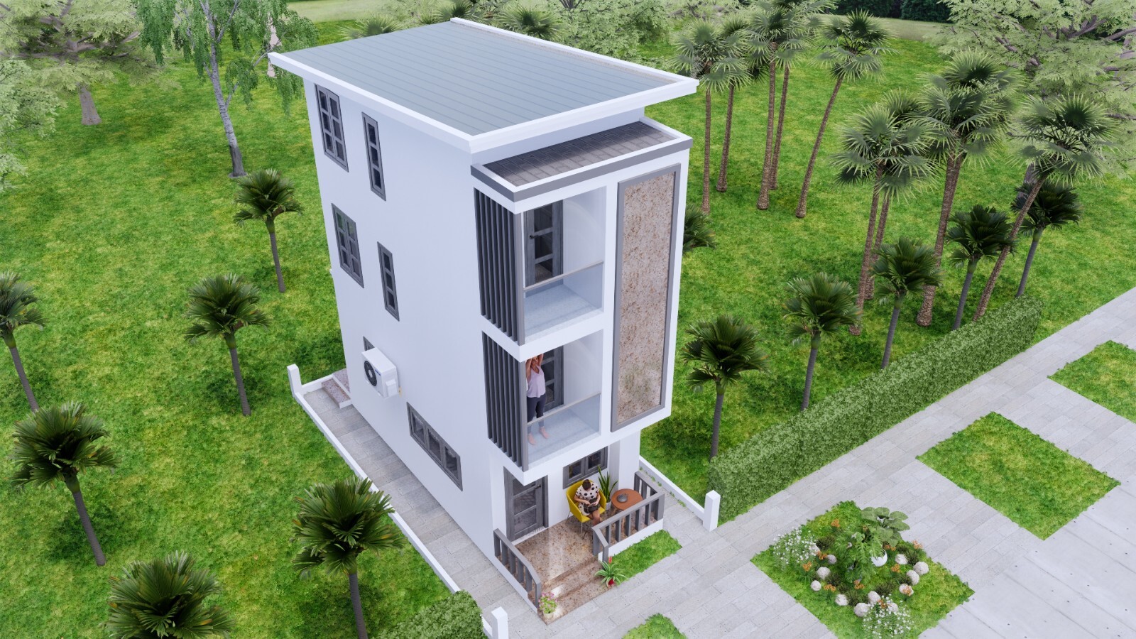 10×20 Feet Small House Plan 3×6 Meter 2 Beds 3 Baths Shed Roof (A4 Hard Copy)