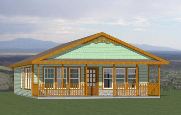 28×36 House — 3 Bedroom 1 Bath — 1,008 sq ft — PDF Floor Plan — Model 1I