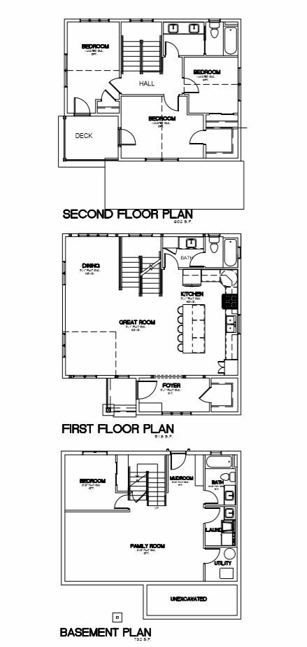 Custom Home House Building Plans 4 bedroom Blueprints 2,252 sq ft PDF files