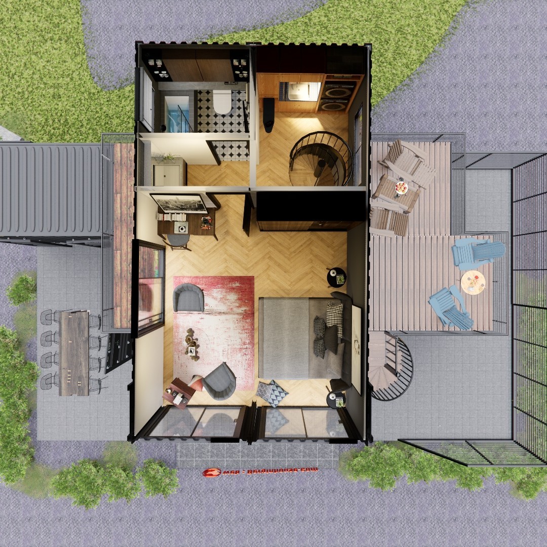 Container house plans -3 bedrooms – 2 bathrooms – Digital PDF File